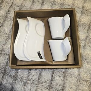 White Espresso Cup and Saucer Set